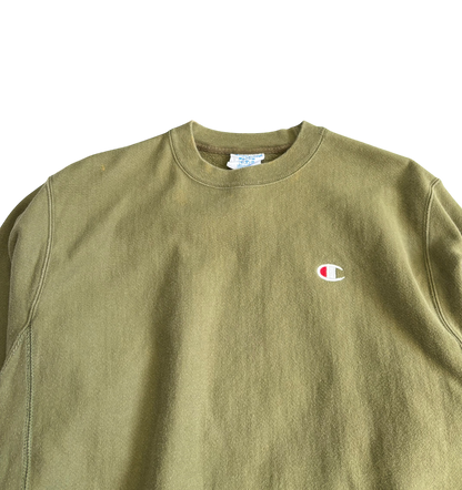 Olive Green Champion Crewneck (Medium)